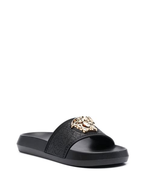 versace medusa crystal slides|Versace palazzo slides.